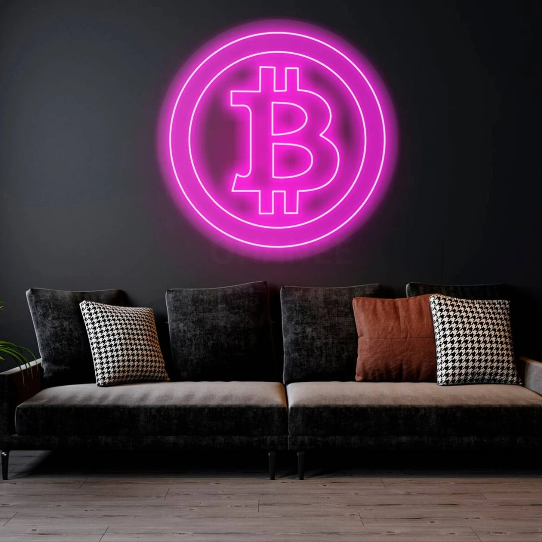 LED Neon Light Signs Bitcoin Bar Restaurant Decoration Shop Indoor Neon Lamp Business Advertising Wall Decoration