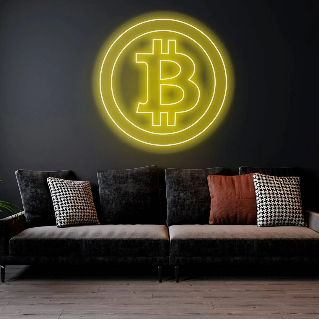 LED Neon Light Signs Bitcoin Bar Restaurant Decoration Shop Indoor Neon Lamp Business Advertising Wall Decoration