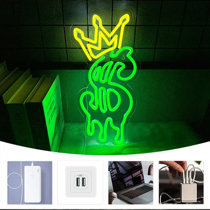 Crown Dollar Sign LED