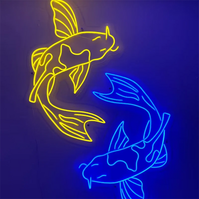 Koi Fish Neon Sign Custom Japanese Neon Signs Gaming Room Home Bedroom Art Wall Decor Led Fish Neon Sign Koi Lover Gift