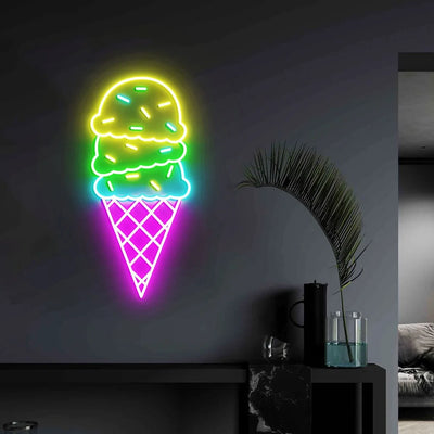 Ice Cream Neon Sign Custom Bedroom  Home Ice Cream Wall  Neon Lights Decor