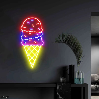 Ice Cream Neon Sign Custom Bedroom  Home Ice Cream Wall  Neon Lights Decor