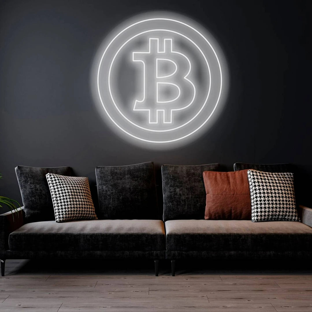 LED Neon Light Signs Bitcoin Bar Restaurant Decoration Shop Indoor Neon Lamp Business Advertising Wall Decoration